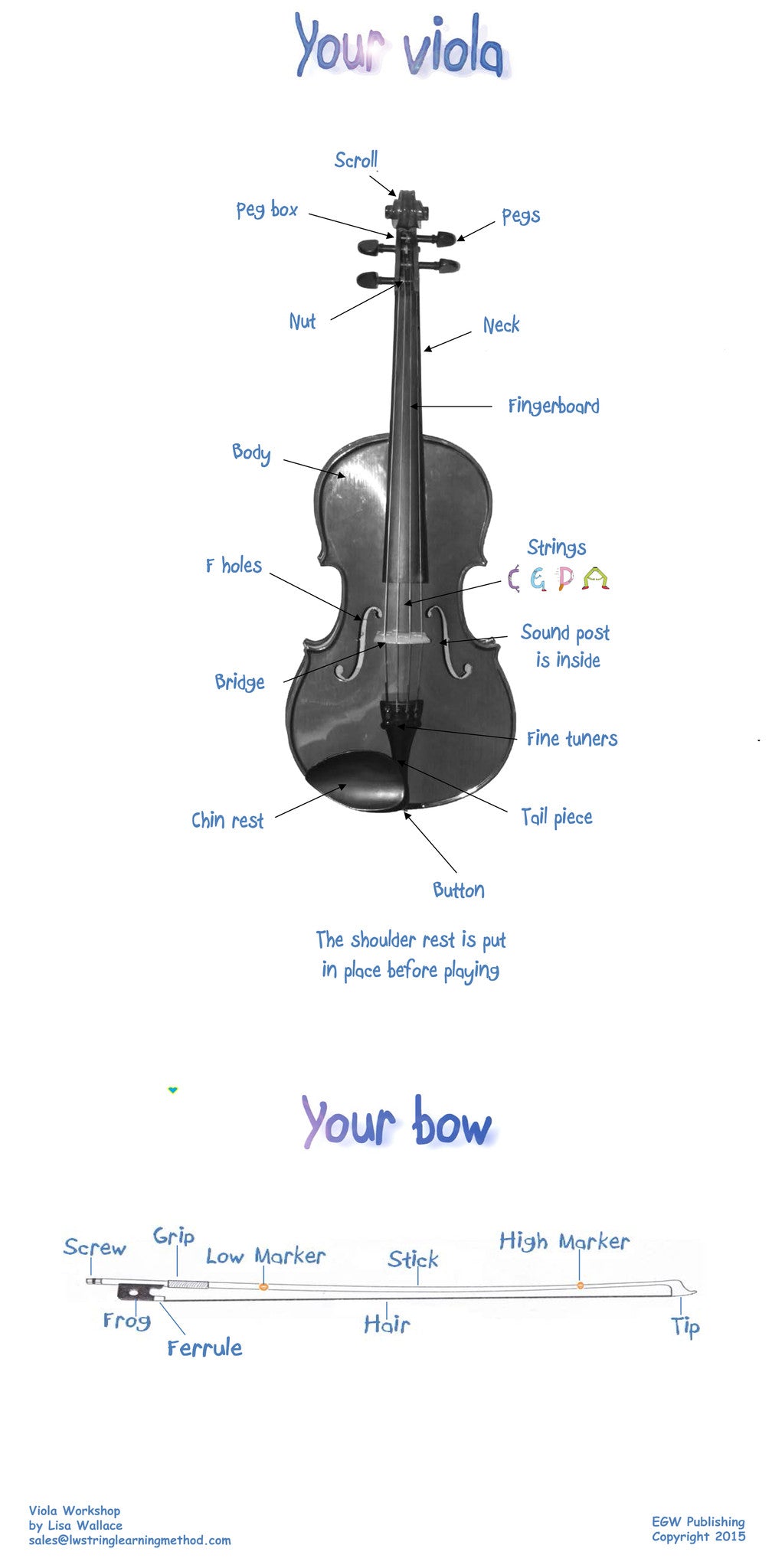 Viola poster (Your viola - Your bow) - String Learning Method